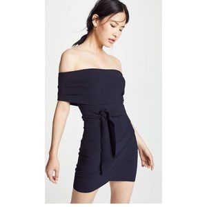 Bec & Bridge Bonded Crepe Tie Dress (Navy, Size 6)